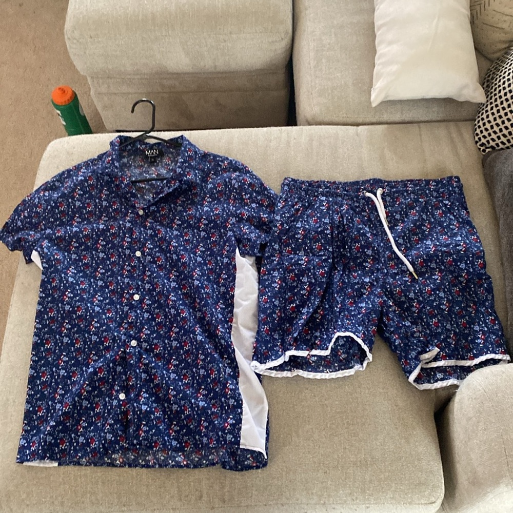 BoohooMAN XL Men's Swimsuit and Shirt Combo